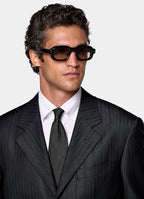 Navy Herringbone Relaxed Fit Brera Suit