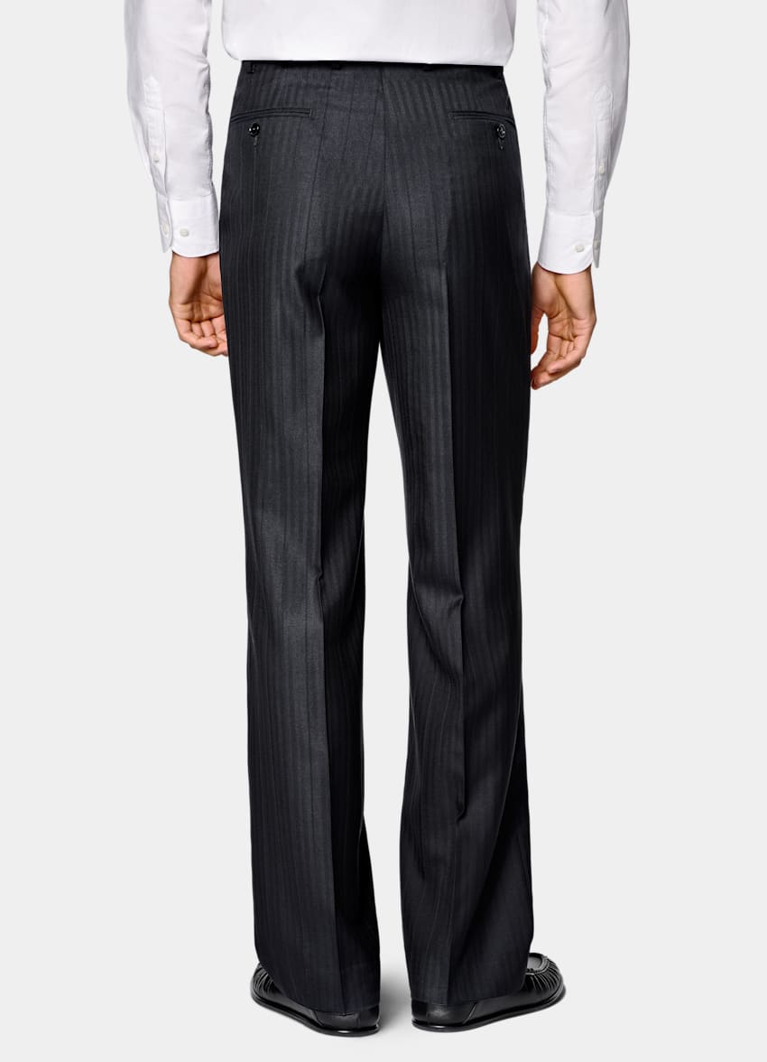 Navy Herringbone Relaxed Fit Brera Suit