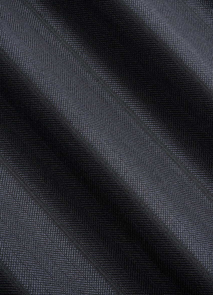 Navy Herringbone Relaxed Fit Brera Suit