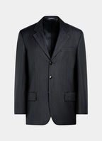 Navy Herringbone Relaxed Fit Brera Suit