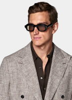 Mid Brown Checked Tailored Fit Havana Suit