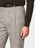 Mid Brown Checked Tailored Fit Havana Suit