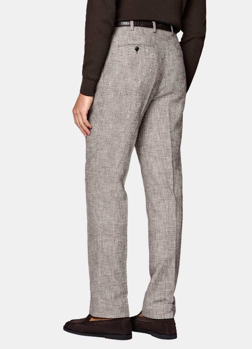Mid Brown Checked Tailored Fit Havana Suit