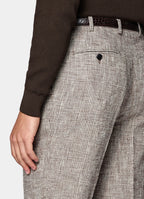 Mid Brown Checked Tailored Fit Havana Suit