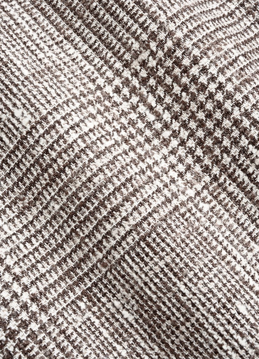 Mid Brown Checked Tailored Fit Havana Suit