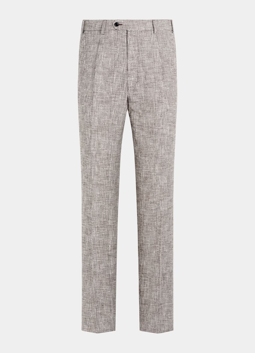 Mid Brown Checked Tailored Fit Havana Suit