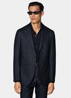 Navy Checked Tailored Fit Havana Suit
