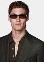 Dark Brown Herringbone Tailored Fit Milano Suit