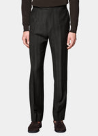 Dark Brown Herringbone Tailored Fit Milano Suit