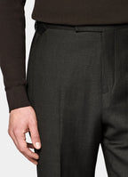 Dark Brown Herringbone Tailored Fit Milano Suit