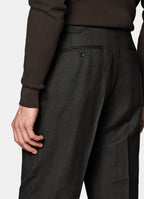Dark Brown Herringbone Tailored Fit Milano Suit