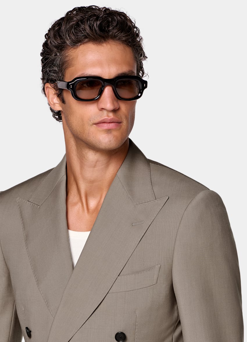 Taupe Tailored Fit Milano Suit