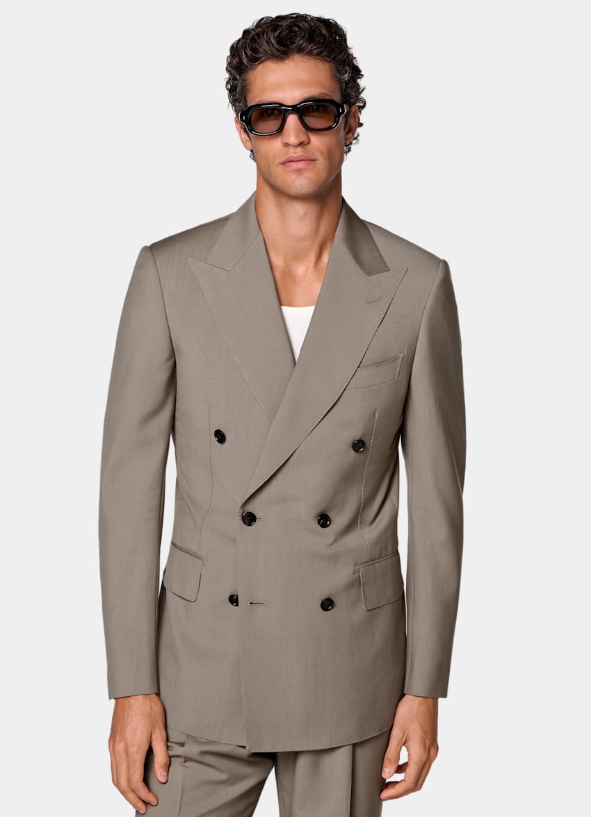 Taupe Tailored Fit Milano Suit