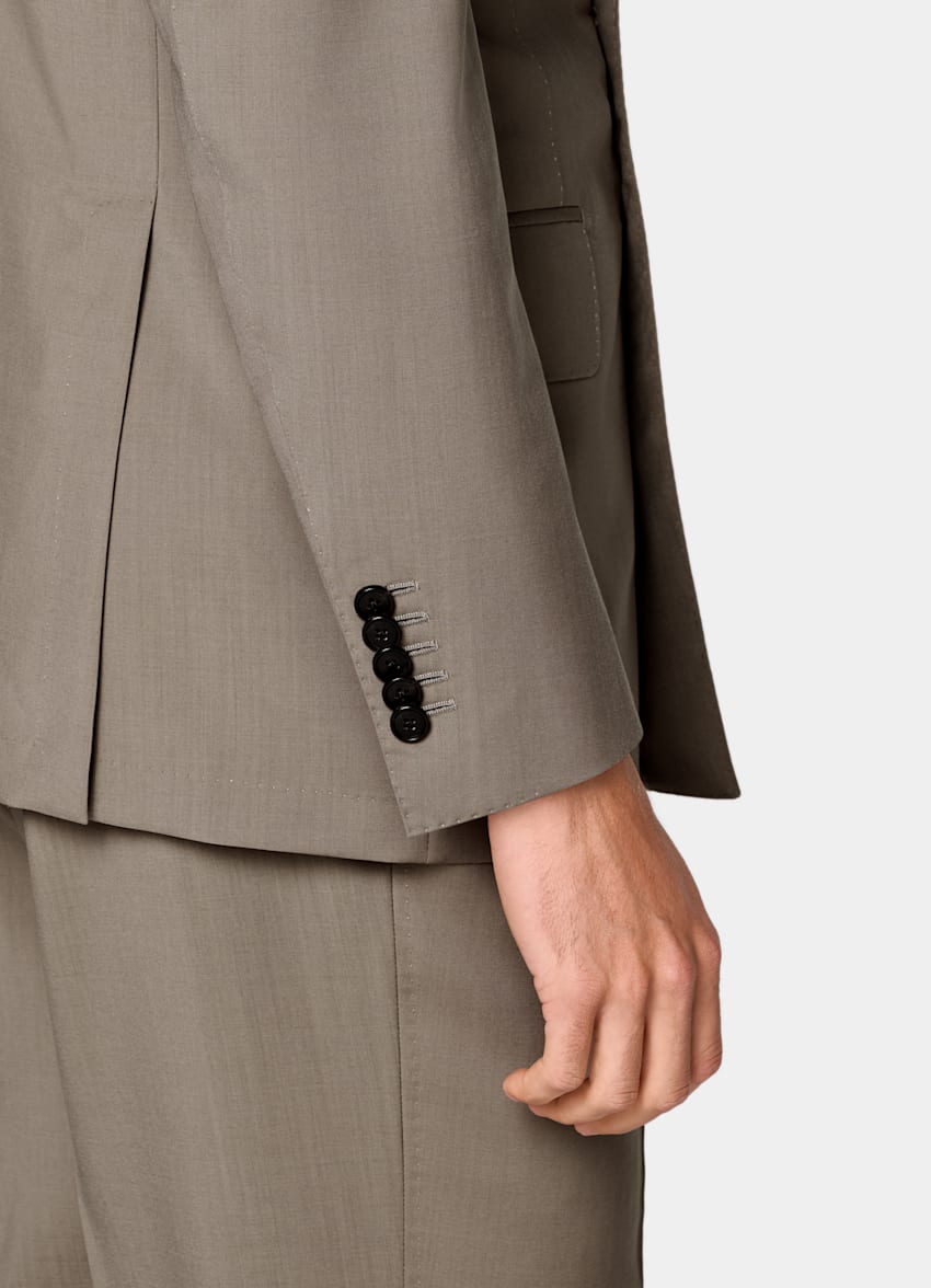 Taupe Tailored Fit Milano Suit