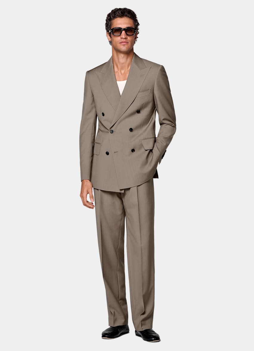 Taupe Tailored Fit Milano Suit