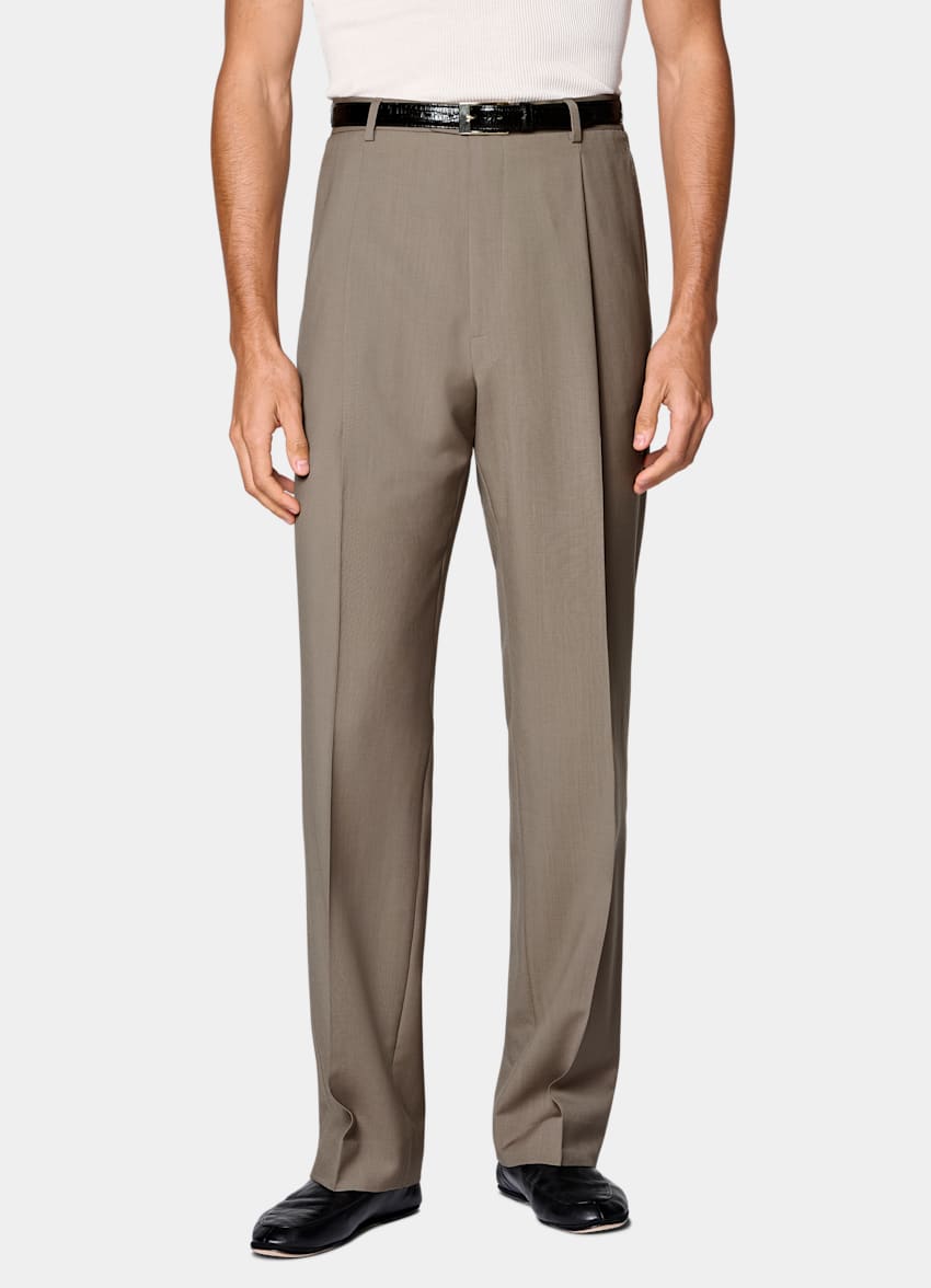 Taupe Tailored Fit Milano Suit