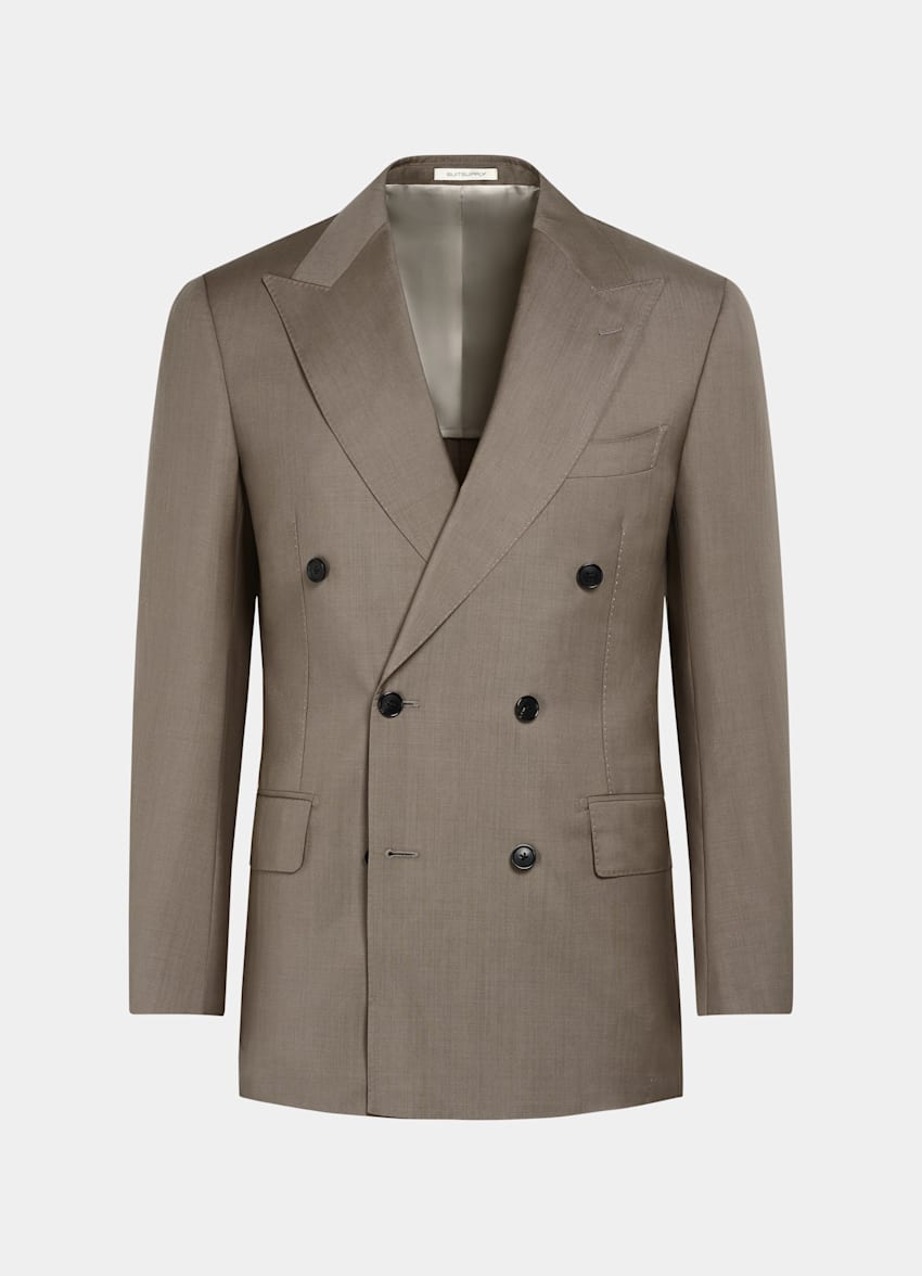 Taupe Tailored Fit Milano Suit