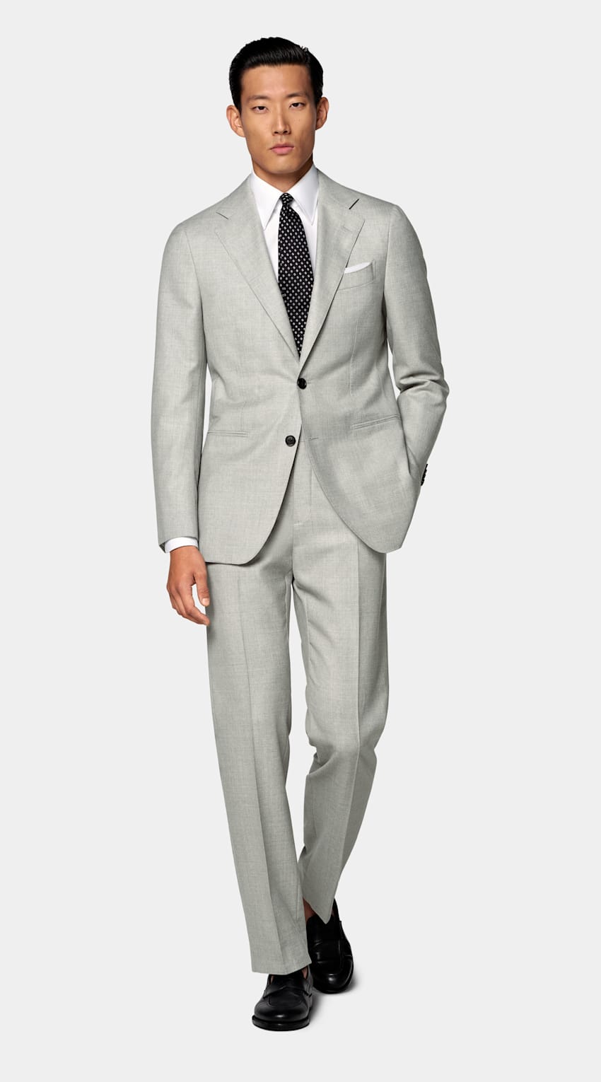 Light Grey Tailored Fit Havana Suit