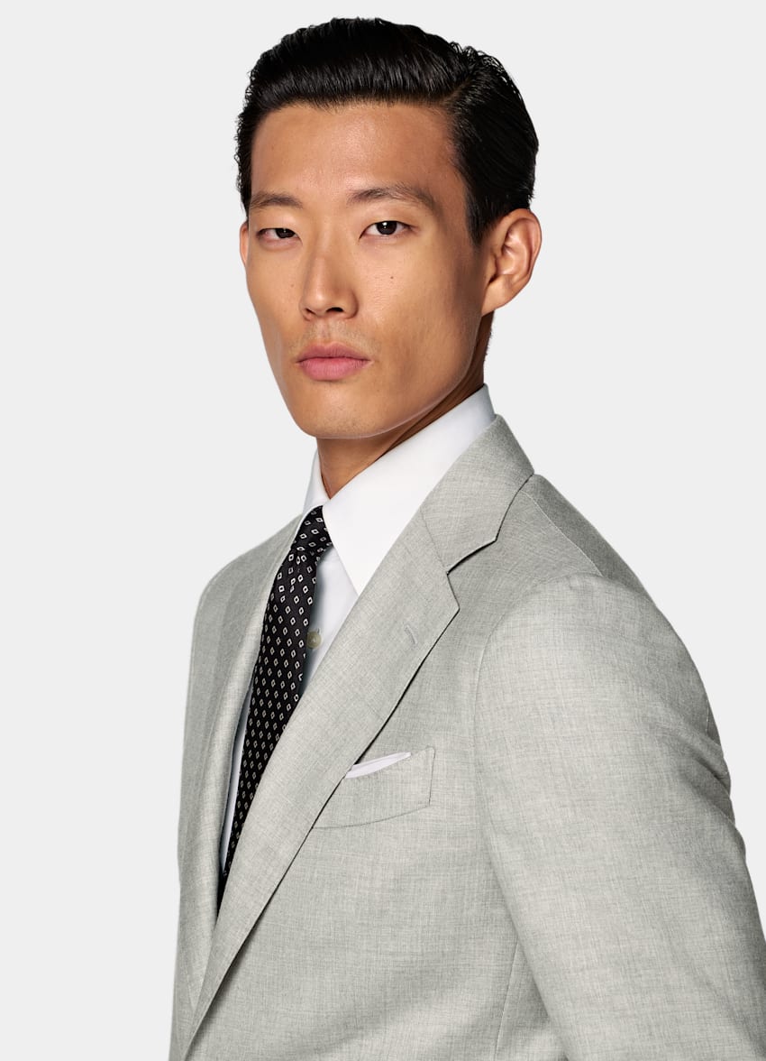 Light Grey Tailored Fit Havana Suit