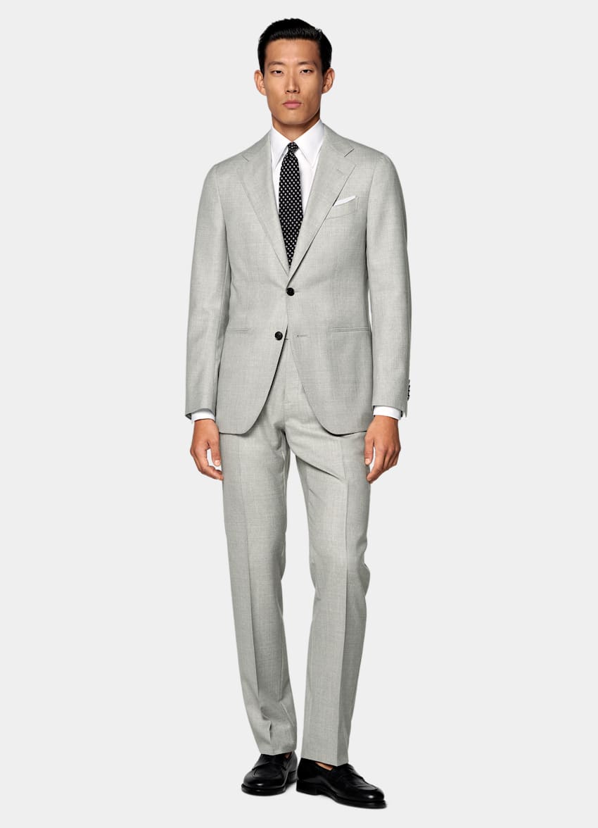 Light Grey Tailored Fit Havana Suit