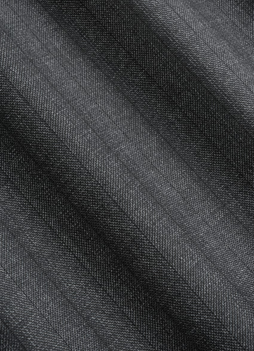 Dark Grey Striped Tailored Fit Milano Suit