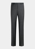 Dark Grey Striped Tailored Fit Milano Suit