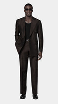 Dark Brown Tailored Fit Milano Suit