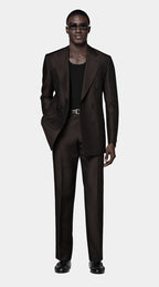 Dark Brown Tailored Fit Milano Suit