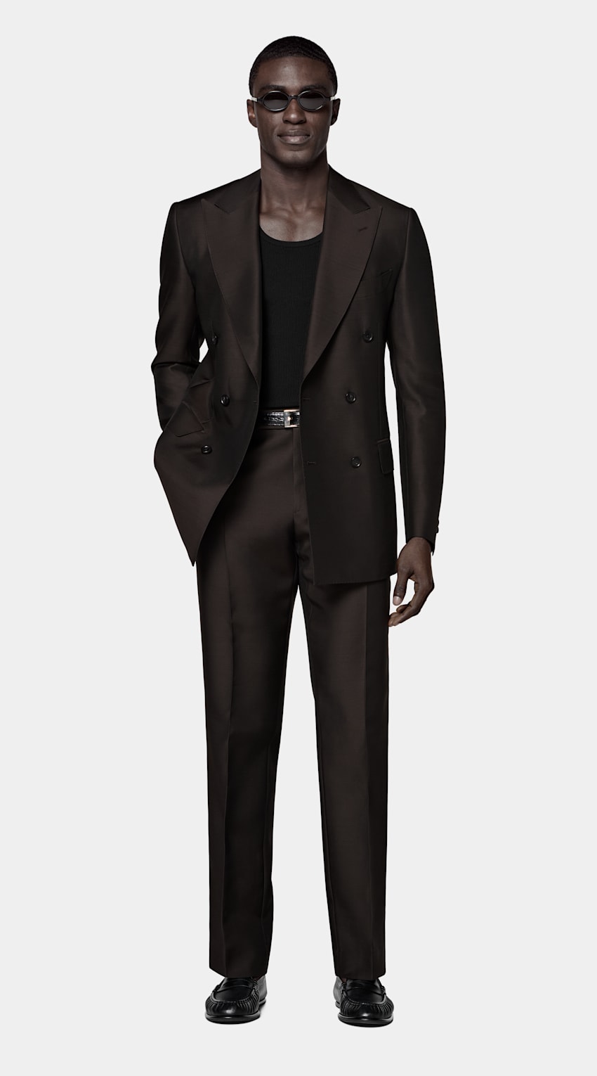 Dark Brown Tailored Fit Milano Suit
