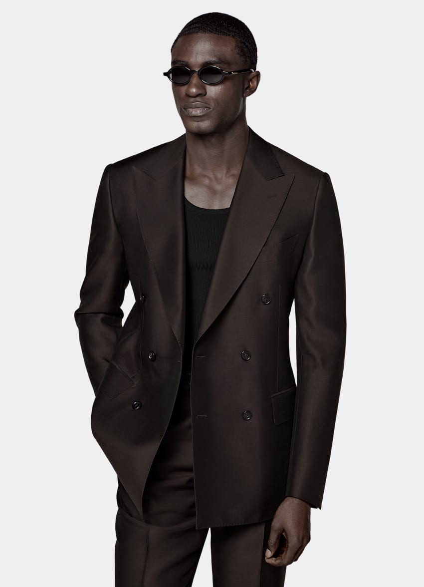 Dark Brown Tailored Fit Milano Suit