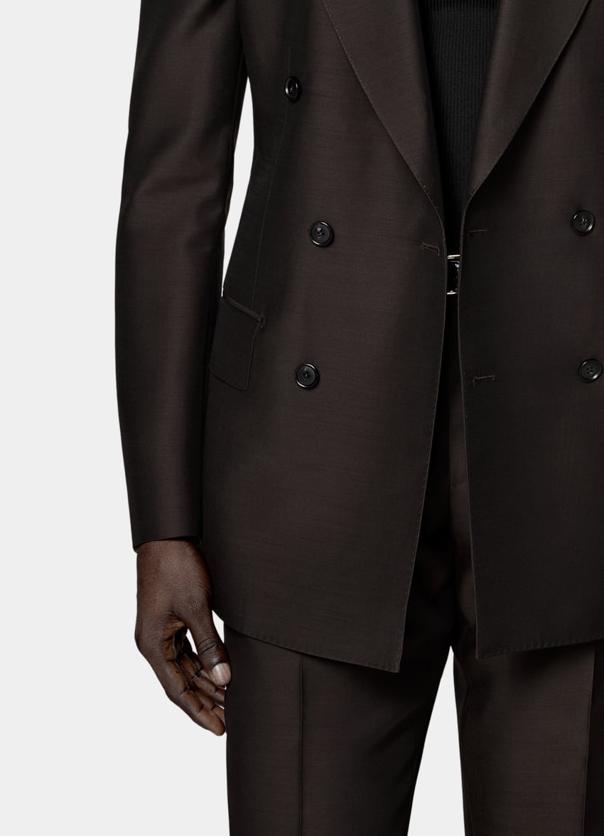 Dark Brown Tailored Fit Milano Suit