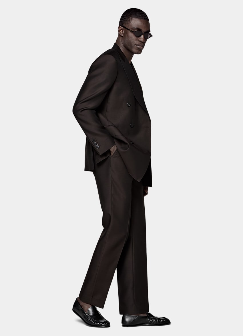 Dark Brown Tailored Fit Milano Suit