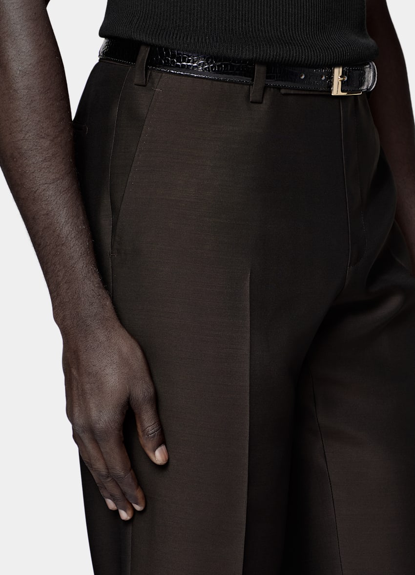 Dark Brown Tailored Fit Milano Suit