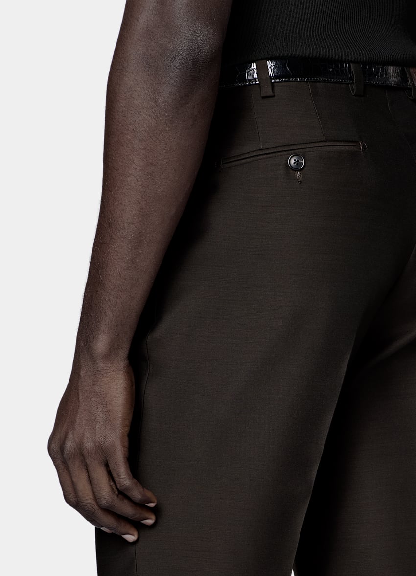Dark Brown Tailored Fit Milano Suit
