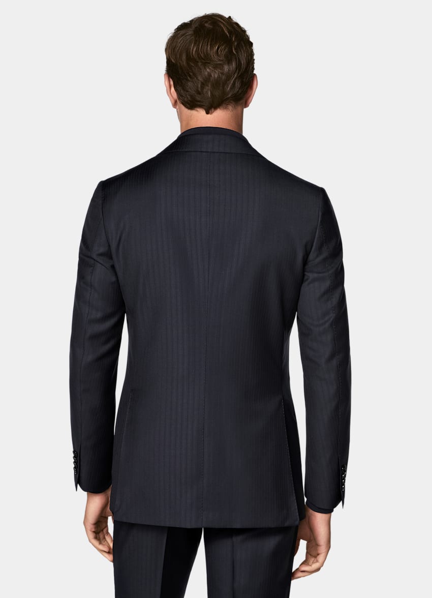 Navy Striped Tailored Fit Havana Suit