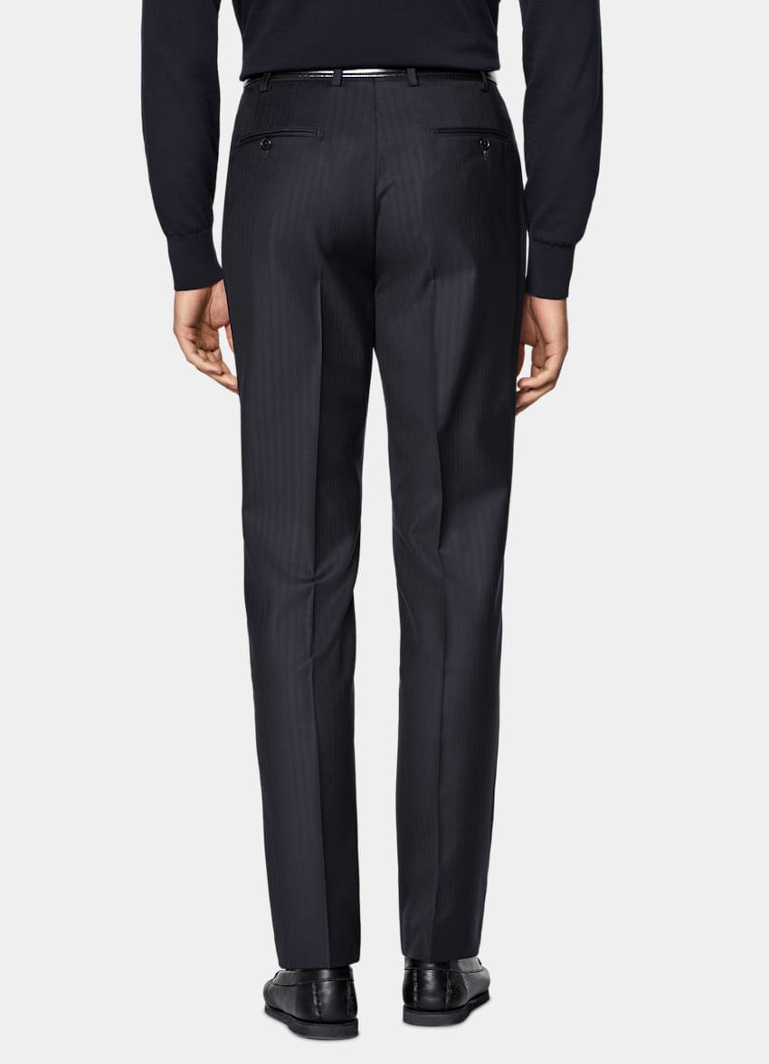 Navy Striped Tailored Fit Havana Suit