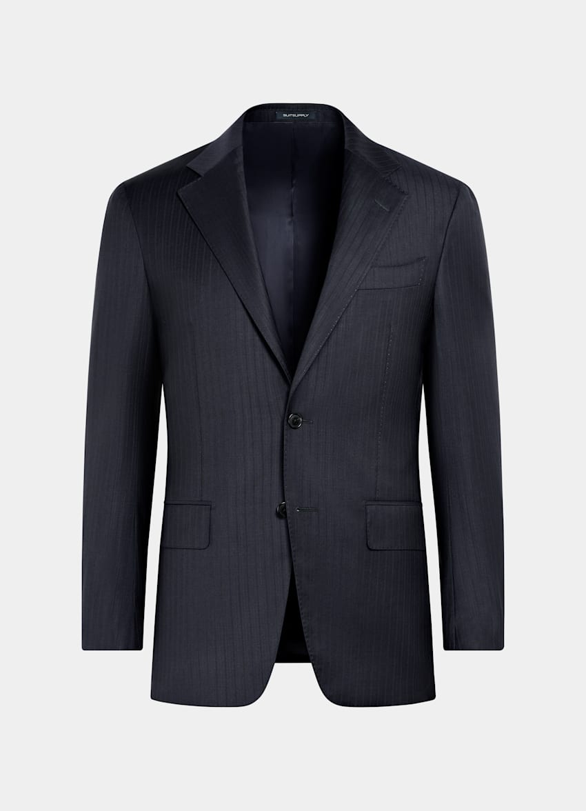 Navy Striped Tailored Fit Havana Suit