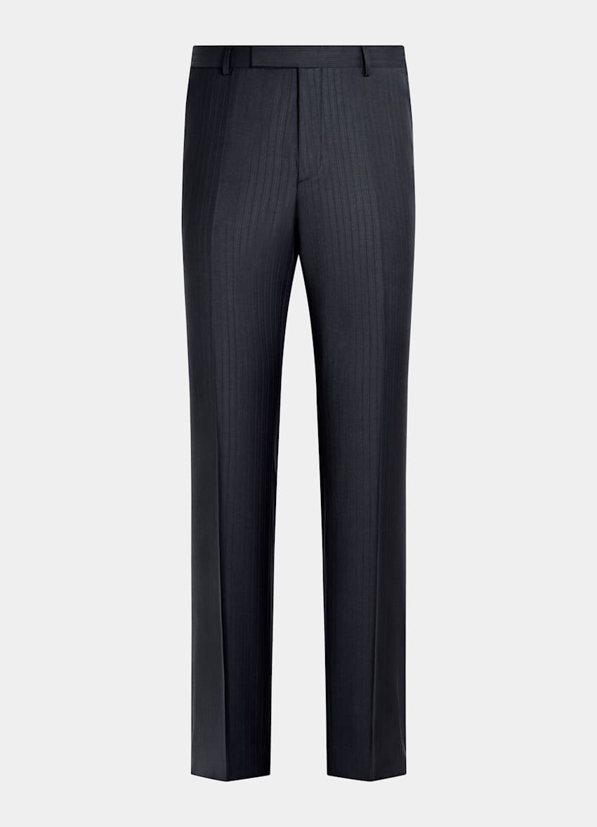 Navy Striped Tailored Fit Havana Suit