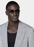 Navy Herringbone Tailored Fit Milano Suit