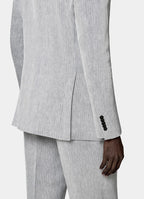 Navy Herringbone Tailored Fit Milano Suit