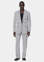 Navy Herringbone Tailored Fit Milano Suit