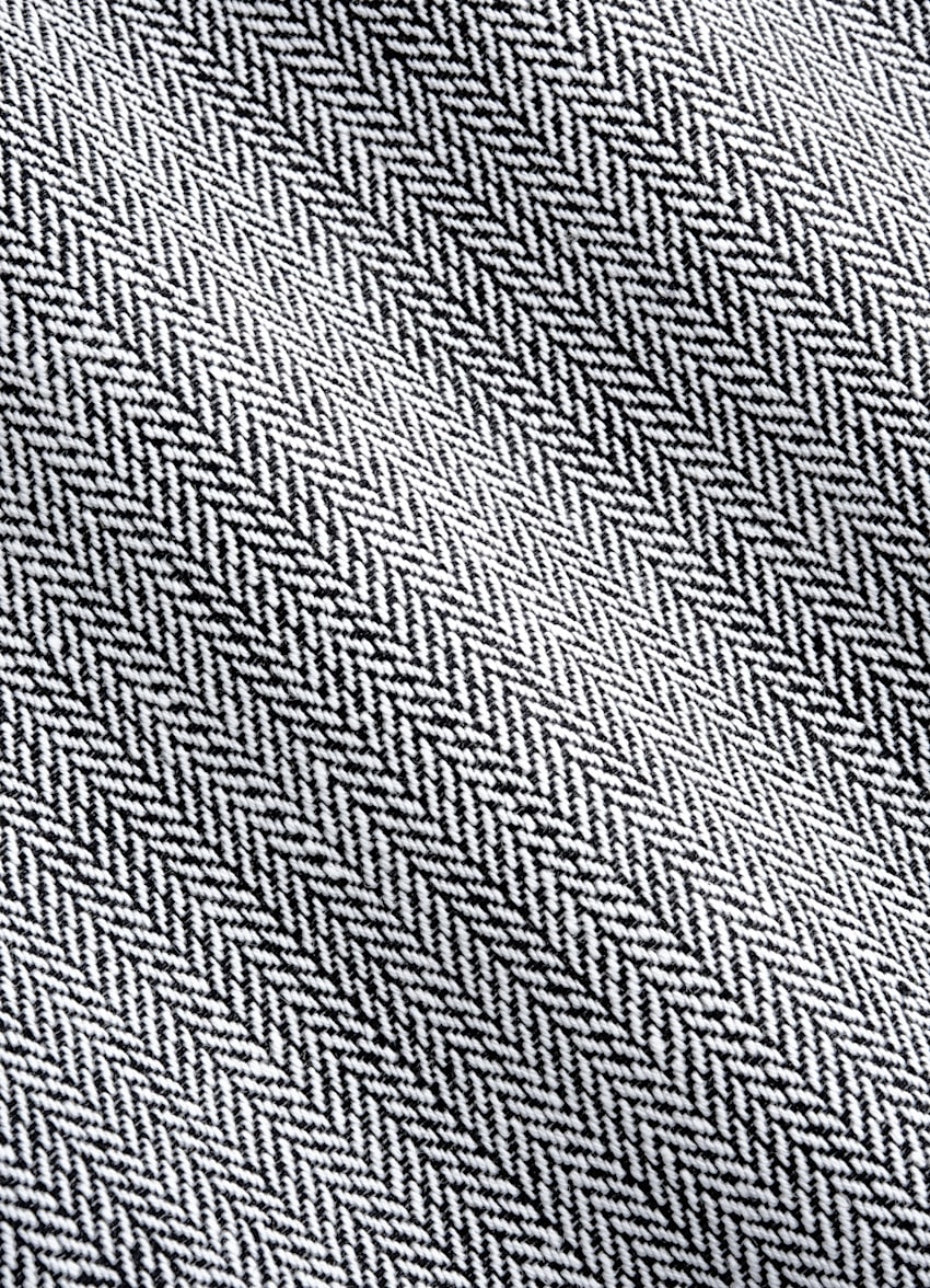 Navy Herringbone Tailored Fit Milano Suit