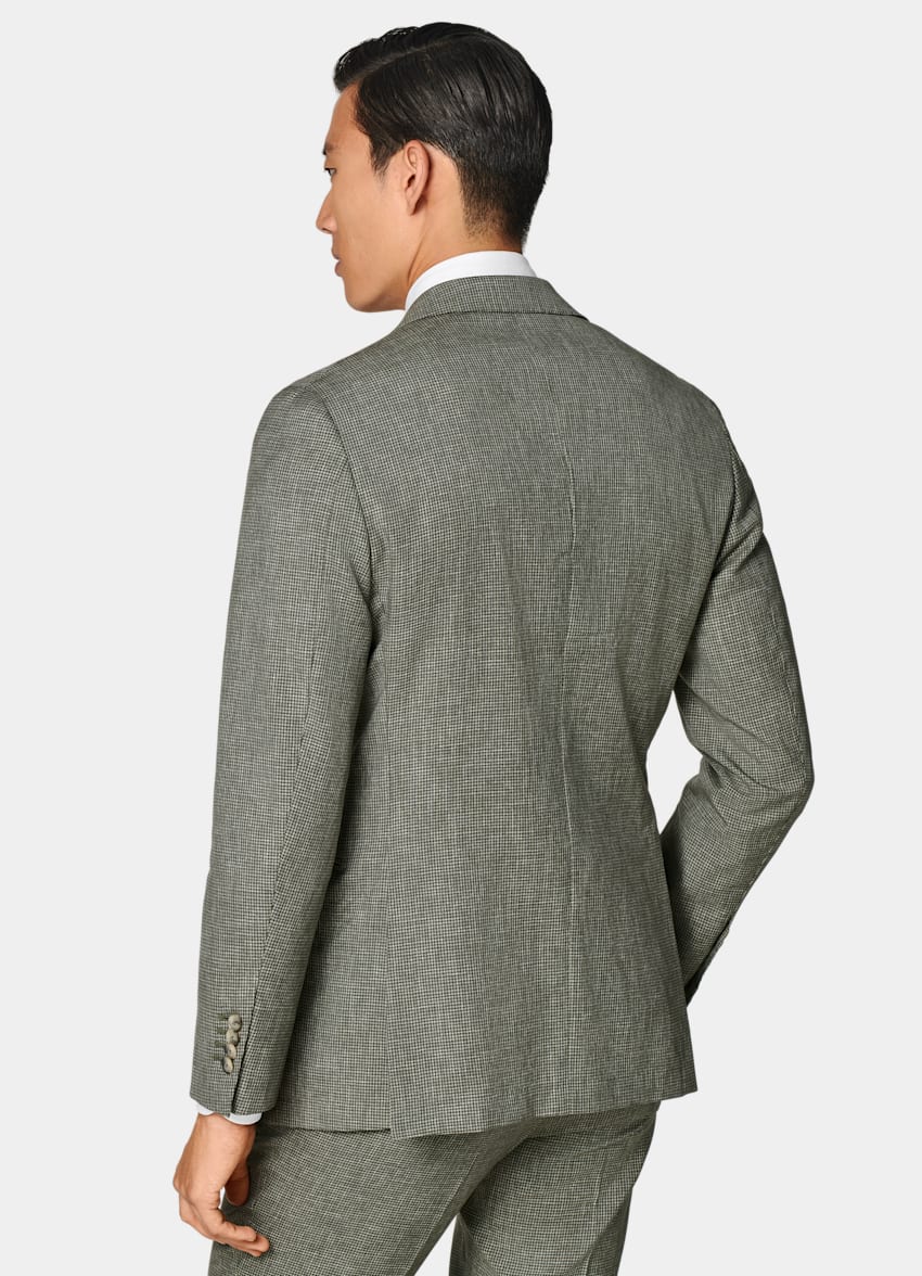 Mid Green Houndstooth Perennial Tailored Fit Havana Suit