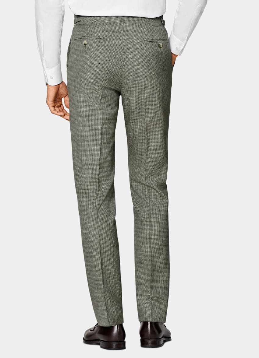 Mid Green Houndstooth Perennial Tailored Fit Havana Suit