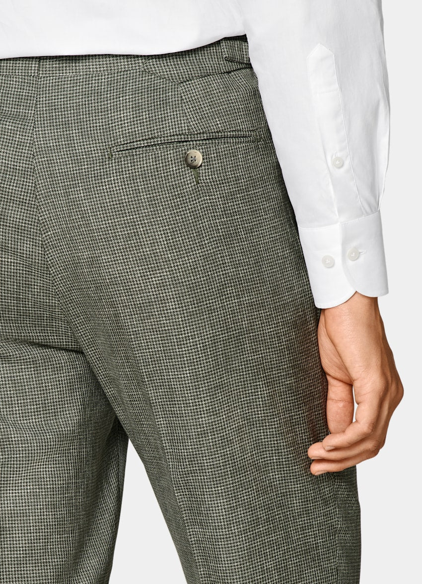 Mid Green Houndstooth Perennial Tailored Fit Havana Suit