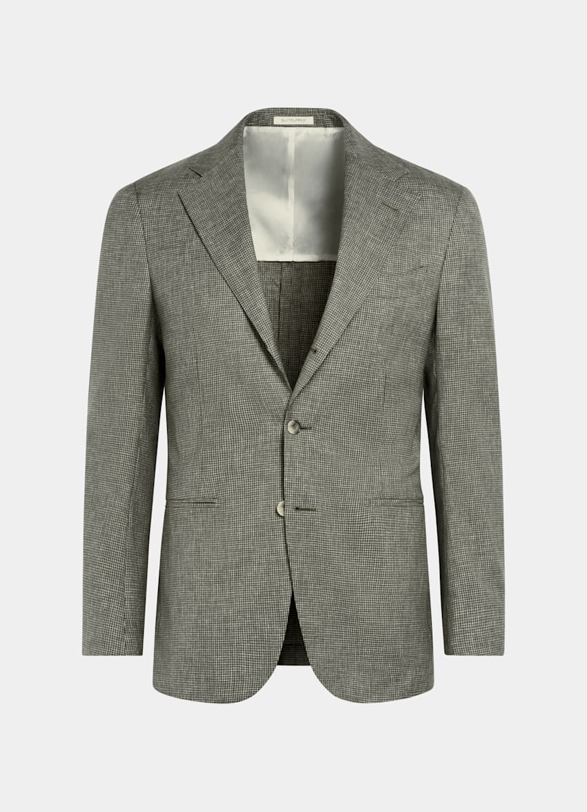Mid Green Houndstooth Perennial Tailored Fit Havana Suit