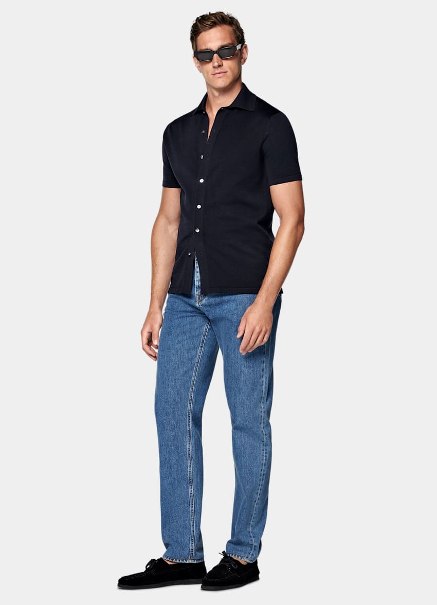 Navy Polo Cardigan