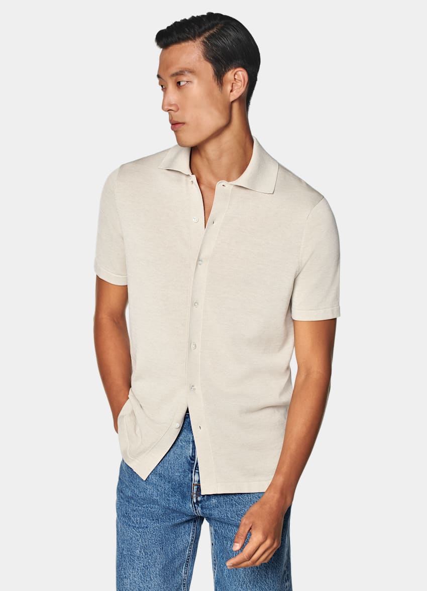 Sand Polo Cardigan