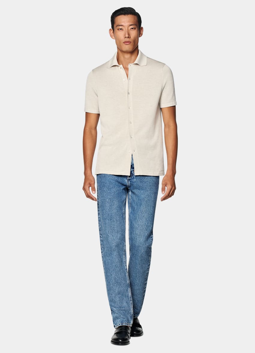 Sand Polo Cardigan
