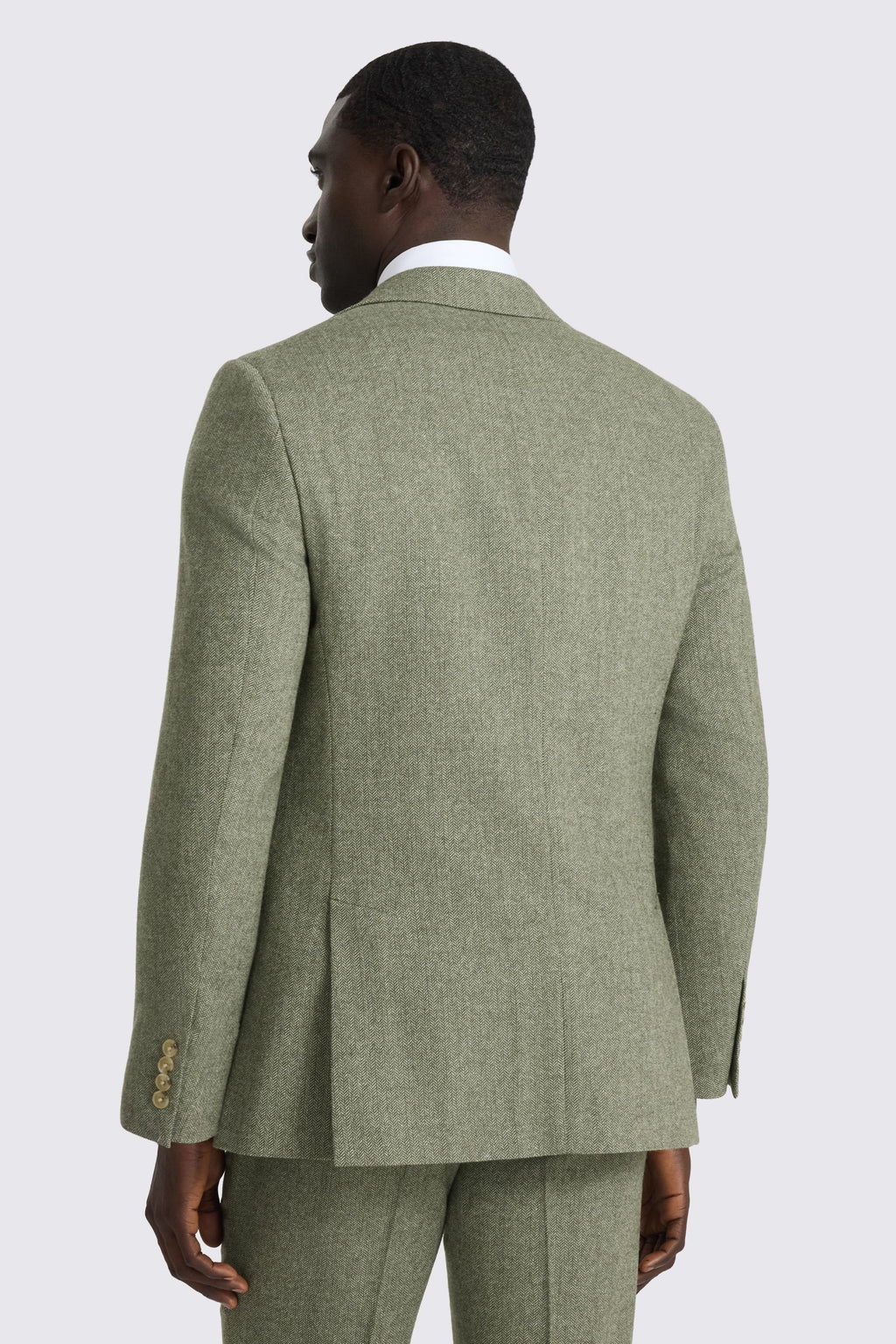 Tailored Fit Sage Herringbone Suit